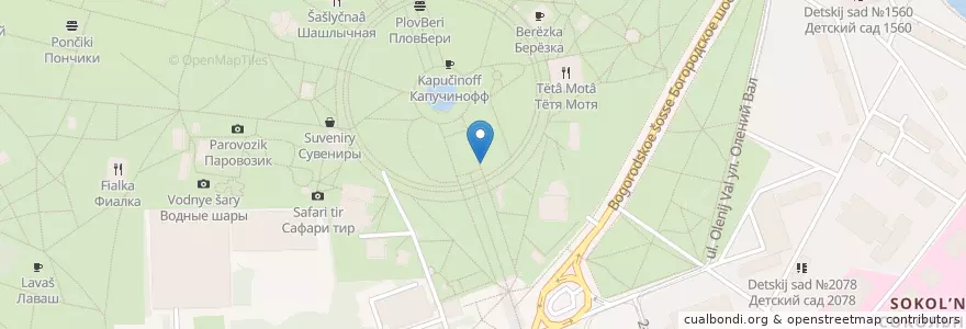 Mapa de ubicacion de Чешские колбаски en Russie, District Fédéral Central, Moscou, Восточный Административный Округ, Район Сокольники.