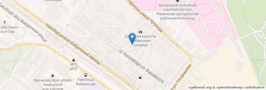 Mapa de ubicacion de Отделение полиции № 2 en روسيا, Центральный Федеральный Округ, محافظة موسكو, Раменский Городской Округ.