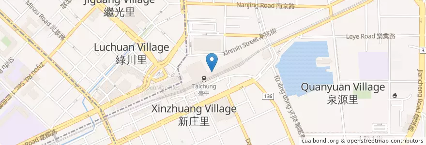 Mapa de ubicacion de 臺中車站廁所 en 臺灣, 臺中市, 東區.
