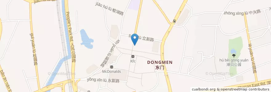 Mapa de ubicacion de 深圳市财贸幼儿园 en Chine, Guangdong, Shenzhen, District De Luohu, 东门街道.