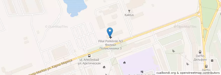 Mapa de ubicacion de Филиал Поликлиники N3 en Russia, Northwestern Federal District, Arkhangelsk Oblast, Primorsky District, Городской Округ Северодвинск.