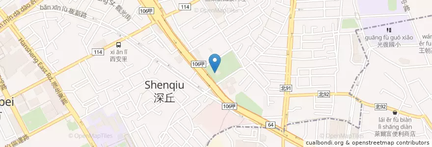 Mapa de ubicacion de 新北市立圖書館板橋民生圖書閱覽室 en Tayvan, 新北市, 板橋區.