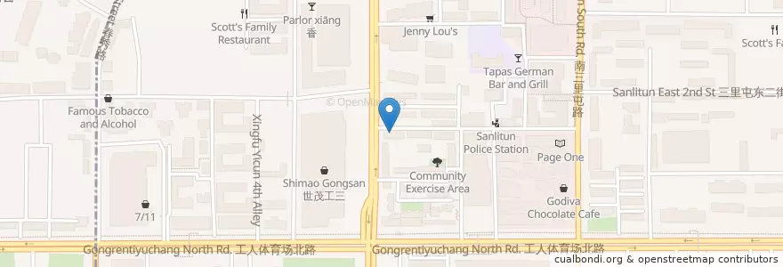 Mapa de ubicacion de Mr. Shi's Dumplings en China, Peking, Hebei, 朝阳区 / Chaoyang.