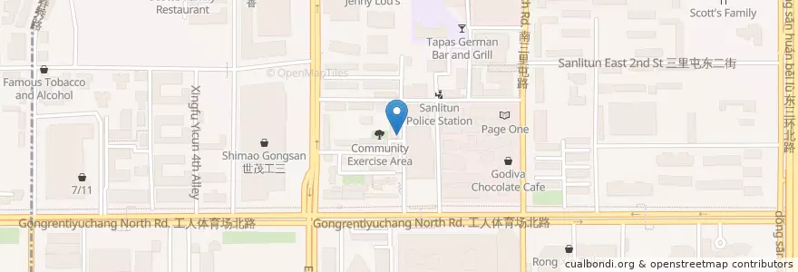 Mapa de ubicacion de Electric Bicycle Charging Station en China, Pekín, Hebei, 朝阳区 / Chaoyang.