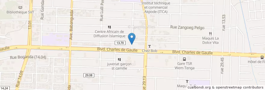 Mapa de ubicacion de Easy cyber café en Буркина-Фасо, Центральная Область, Кадиого, Уагадугу.