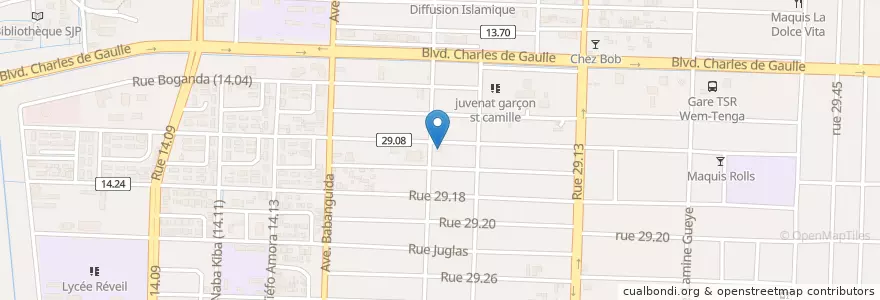 Mapa de ubicacion de Crèche maternelle "La belle enfance" en ブルキナファソ, Centre, Kadiogo, ワガドゥグー.