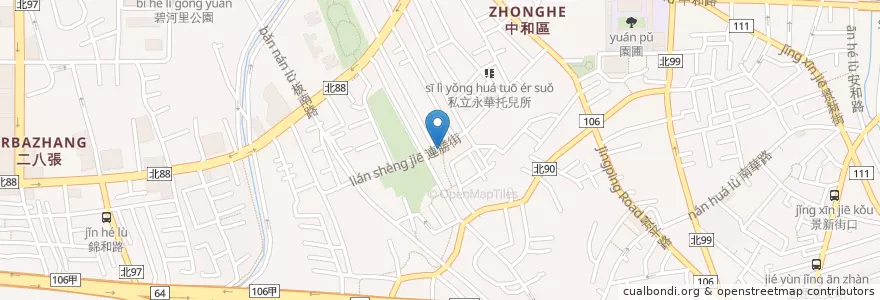 Mapa de ubicacion de 瑞麟美而美 en تايوان, تايبيه الجديدة, 中和區.