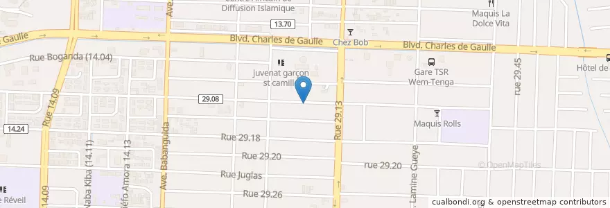 Mapa de ubicacion de Maquis resto 228 en ブルキナファソ, Centre, Kadiogo, ワガドゥグー.