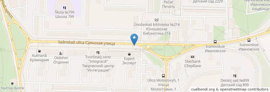 Mapa de ubicacion de Мороженое en Rusland, Centraal Federaal District, Moskou, Восточный Административный Округ, Район Ивановское.