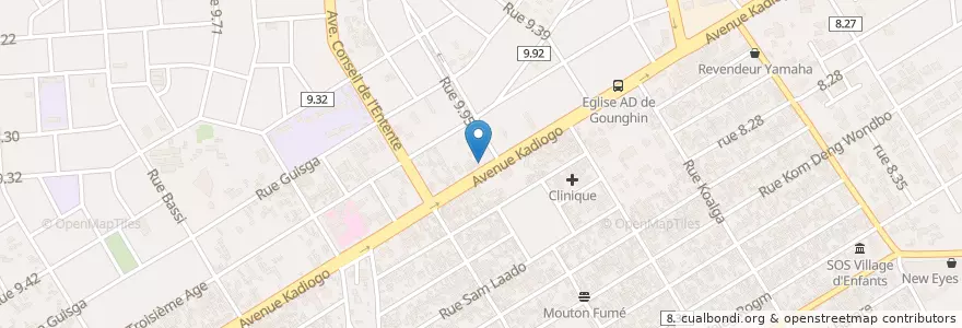 Mapa de ubicacion de BICIAB en 布基纳法索, Centre, Kadiogo, 瓦加杜古.