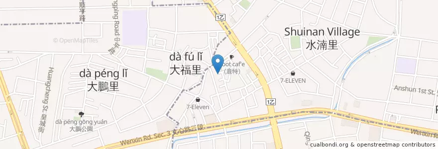 Mapa de ubicacion de 福德祠 en 台湾, 台中市, 北屯区.