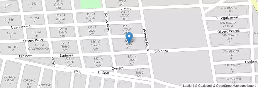 Mapa de ubicacion de 351 - C (SIGLO XXI) en アルゼンチン, サルタ州, Capital, Municipio De Salta, Salta.