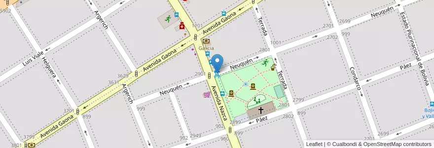 Mapa de ubicacion de 351 - Plaza De Los Periodistas en الأرجنتين, Ciudad Autónoma De Buenos Aires, Comuna 7, Buenos Aires.