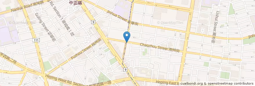 Mapa de ubicacion de 老屋咖啡 en 타이완, 신베이 시, 타이베이시, 중정 구.