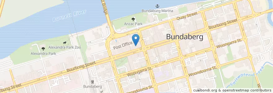Mapa de ubicacion de Burnett Dental Centre en Австралия, Квинсленд, Bundaberg Region.