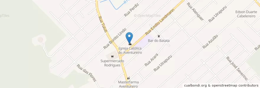 Mapa de ubicacion de Igreja Católica do Aventureiro en برزیل, منطقه جنوب برزیل, سانتا کاتارینا, Região Geográfica Intermediária De Joinville, Microrregião De Joinville, Joinville.