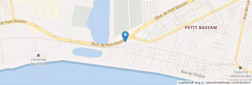Mapa de ubicacion de Station Service Vinko Pétroleum Petit Bassam en ساحل عاج, آبیجان, Port-Bouët.