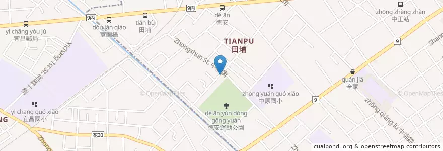Mapa de ubicacion de 田村壽司 en 台湾, 台湾省, 花蓮県, 花蓮市.