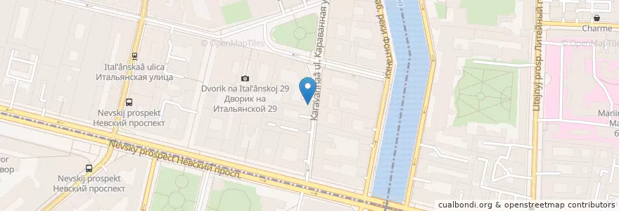 Mapa de ubicacion de Одесса-мама en Russland, Föderationskreis Nordwest, Oblast Leningrad, Sankt Petersburg, Центральный Район, Palastviertel.