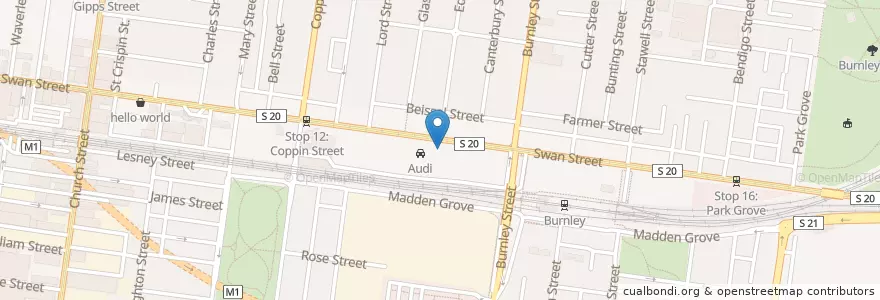 Mapa de ubicacion de Rent@Bomb en Australië, Victoria, City Of Yarra.