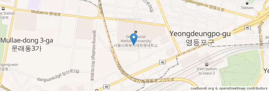 Mapa de ubicacion de CGV 스타리움 en Corea Del Sur, Seúl, 영등포구, 영등포동.