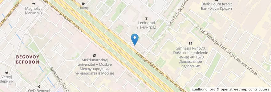 Mapa de ubicacion de Москафе en Russie, District Fédéral Central, Moscou, Район Беговой.