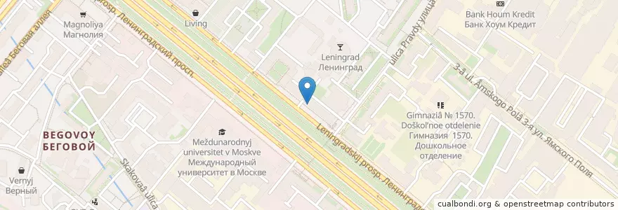 Mapa de ubicacion de Хлеб&Co en ロシア, 中央連邦管区, モスクワ, Район Беговой.
