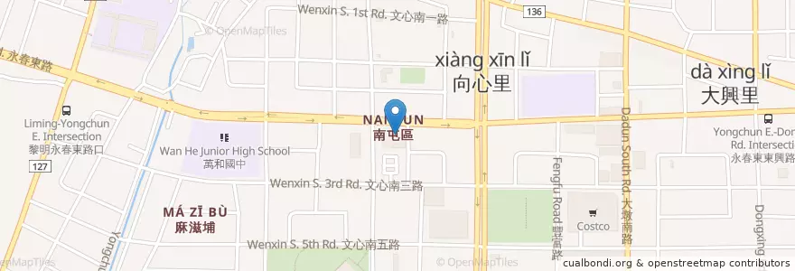 Mapa de ubicacion de 南屯區戶政事務所 en 臺灣, 臺中市, 南屯區.