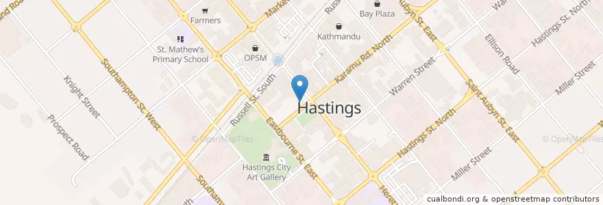 Mapa de ubicacion de Billy's Bar en 新西兰, Hawke's Bay, Hastings District.