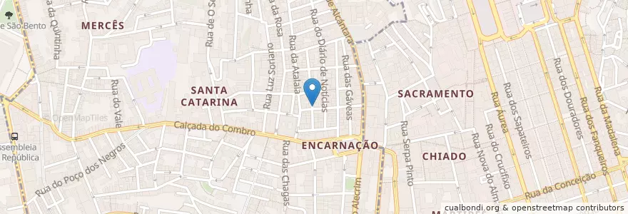 Mapa de ubicacion de Clube da Esquina en Португалия, Área Metropolitana De Lisboa, Лиссабон, Grande Lisboa, Лиссабон, Misericórdia.