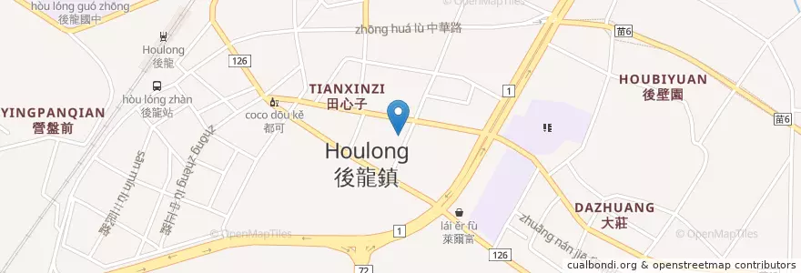 Mapa de ubicacion de 後龍鎮衛生所 en 타이완, 타이완성, 먀오리 현, 허우룽진.