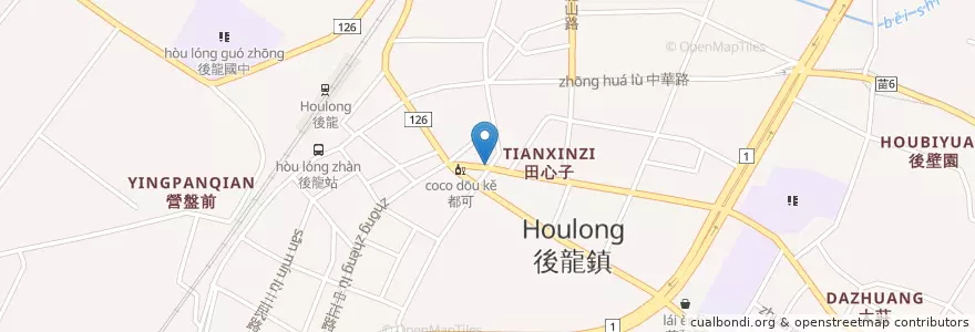 Mapa de ubicacion de 渣打國際商業銀行 en 台湾, 台湾省, 苗栗県, 後龍鎮.