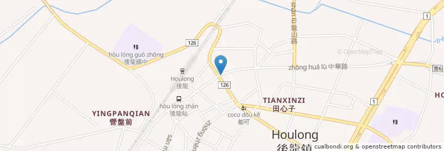 Mapa de ubicacion de 玉山銀行 en تايوان, مقاطعة تايوان, 苗栗縣, 後龍鎮.