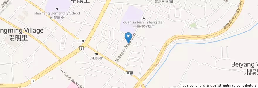 Mapa de ubicacion de 豐原大碗公挫冰 en Taiwan, Taichung, Fengyuan.