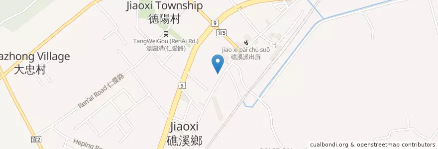 Mapa de ubicacion de 礁溪豆花 en Taiwan, Provincia Di Taiwan, 宜蘭縣, Jiaoxi.