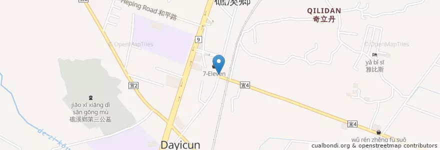 Mapa de ubicacion de 礁溪包子 en Taiwan, 臺灣省, 宜蘭縣, 礁溪鄉.