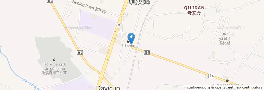 Mapa de ubicacion de 幾米麵包 en 台湾, 台湾省, 宜蘭県, 礁渓郷.