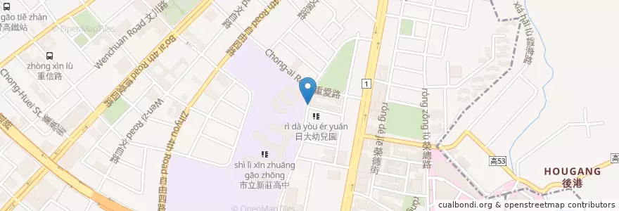 Mapa de ubicacion de 丹丹漢堡 en 타이완, 가오슝시, 쭤잉구.
