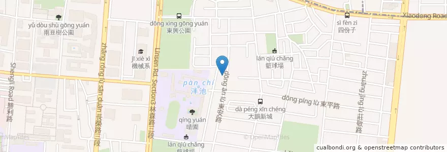 Mapa de ubicacion de 成大補習班 en تايوان, تاينان, 東區.