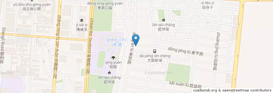Mapa de ubicacion de 學成補習班 en Taiwan, Tainan, Eastern District.