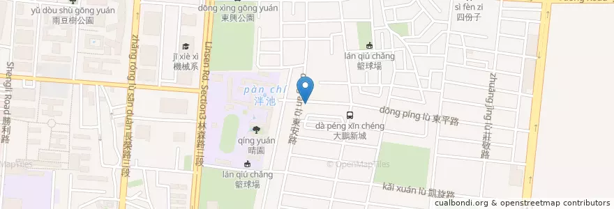 Mapa de ubicacion de 曾行文理補習班 en Taiwan, Tainan, 東區.