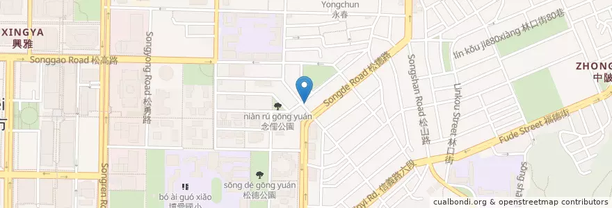 Mapa de ubicacion de 漢堡大師 en 타이완, 신베이 시, 타이베이시, 신이 구.