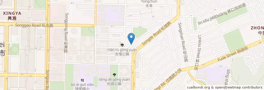 Mapa de ubicacion de 川味牛肉麵 en Taiwan, 新北市, Taipei, 信義區.