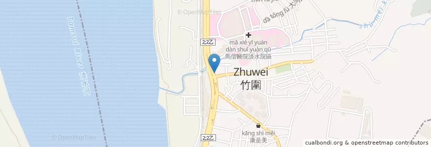 Mapa de ubicacion de 85度C en 台湾, 新北市, 淡水区.