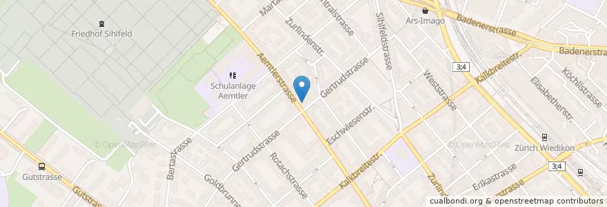 Mapa de ubicacion de Poli en Suíça, Zurique, Bezirk Zürich, Zürich.