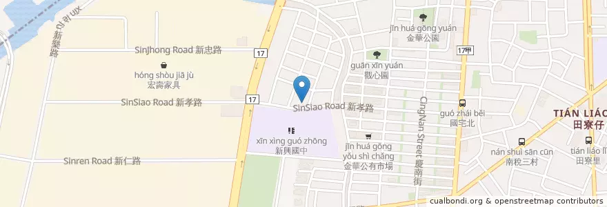 Mapa de ubicacion de 是吉祥火鍋 en Tayvan, 臺南市, 南區.