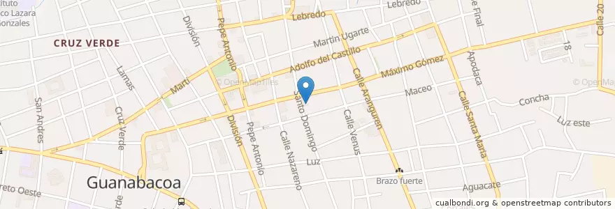 Mapa de ubicacion de Cafetería de la funeraria en Cuba, La Habana, Guanabacoa.