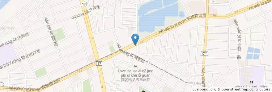 Mapa de ubicacion de 大港牛肉湯 en Тайвань, Тайнань, 北區.