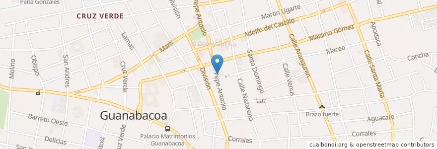 Mapa de ubicacion de Café de Guanabacoa en کوبا, La Habana, Guanabacoa.