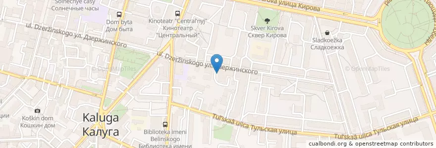 Mapa de ubicacion de Kaluga Ink en روسيا, Центральный Федеральный Округ, Калужская Область, Городской Округ Калуга.